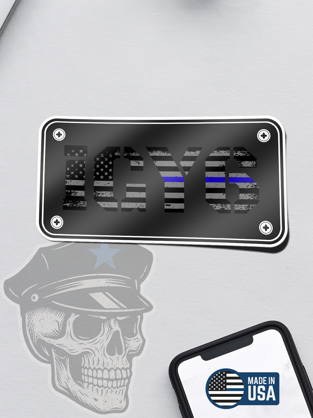 IGY6 Thin Blue Line Flag Sticker