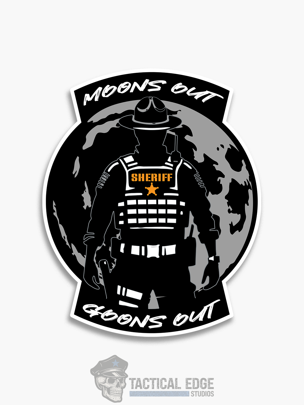 Moons Out Goons Out (Sheriff) Sticker