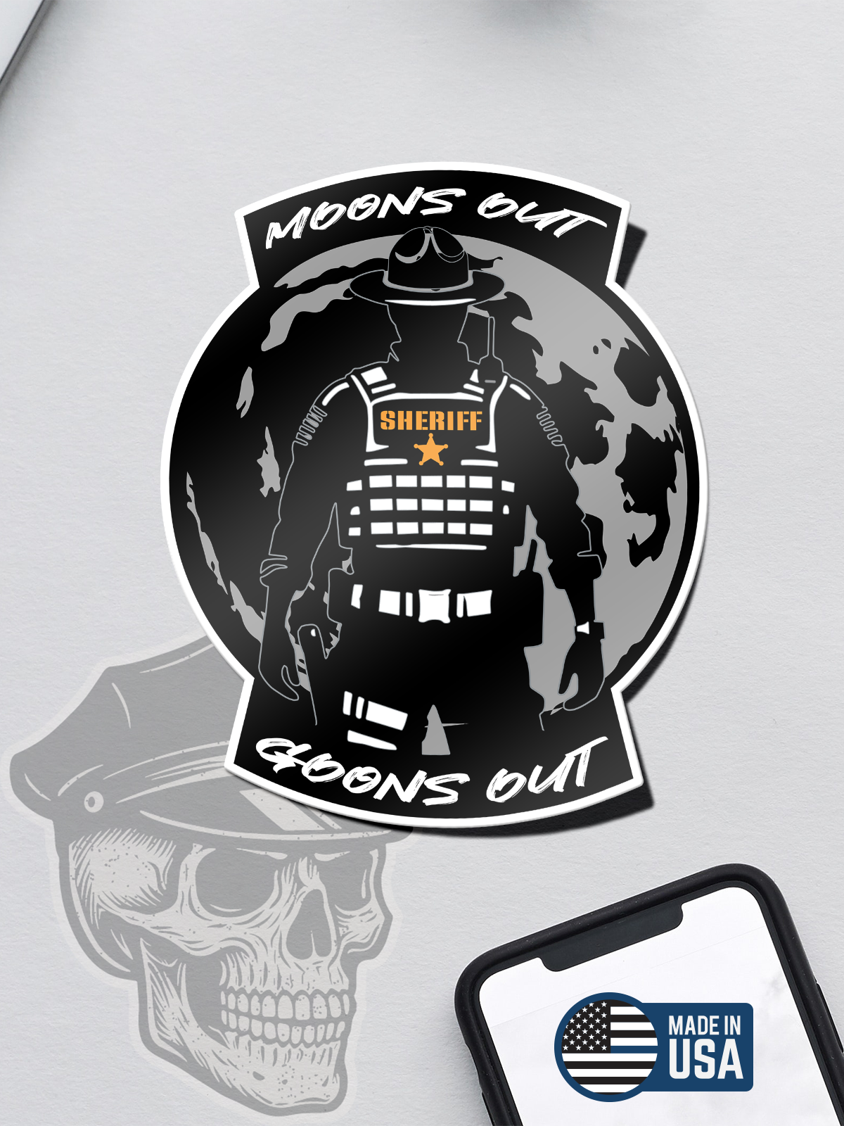 Moons Out Goons Out (Sheriff) Sticker