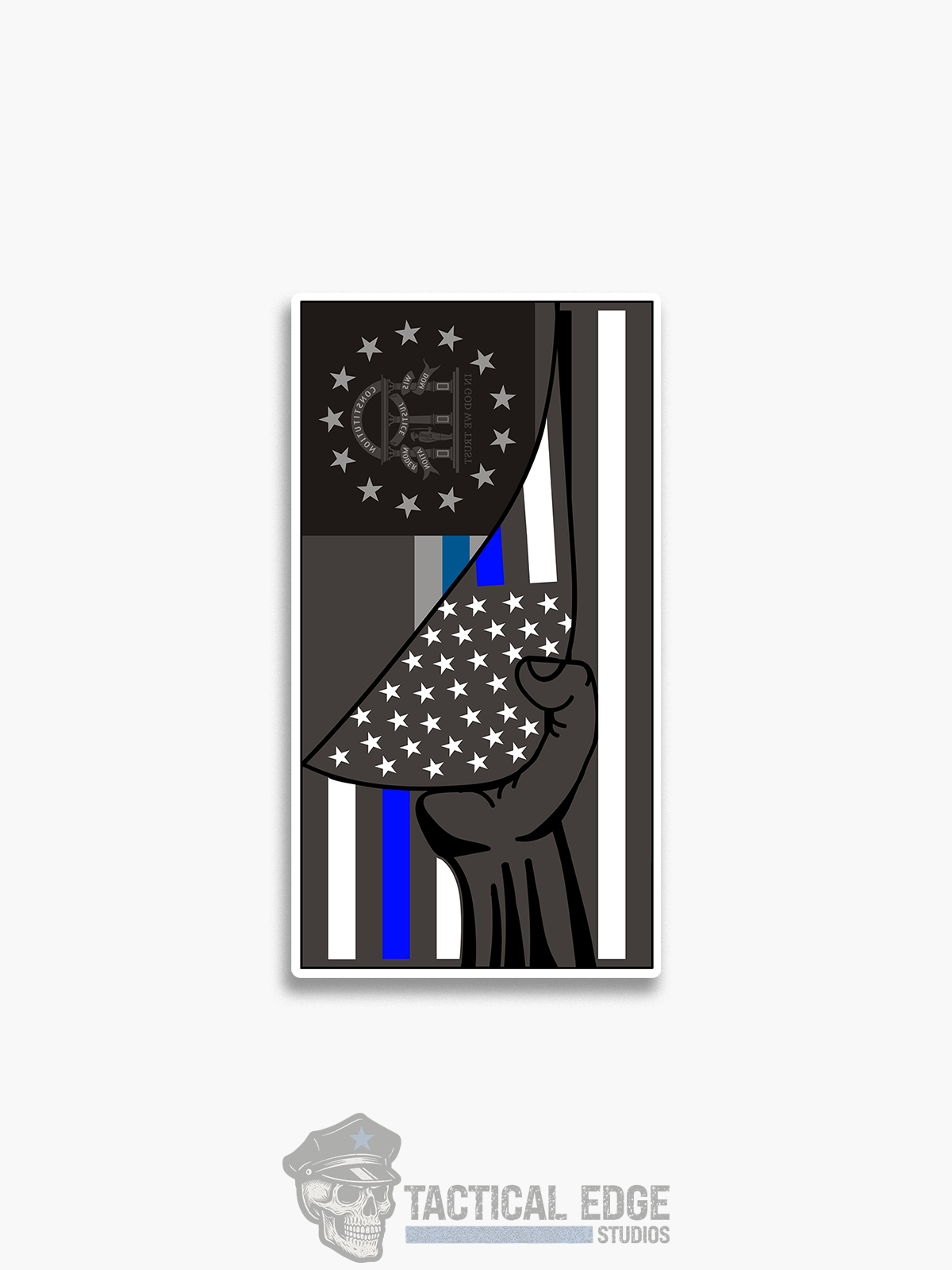Georgia Thin Blue Line Flag "Tearaway" Sticker